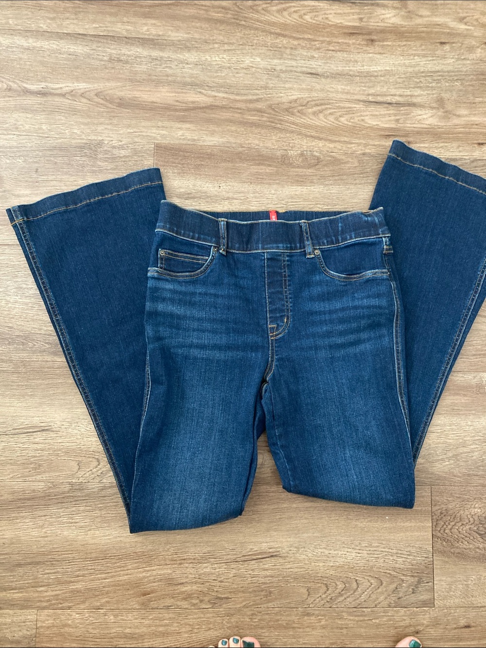 SPANX Dark Blue Pull On Denim Jeans Sz M/P